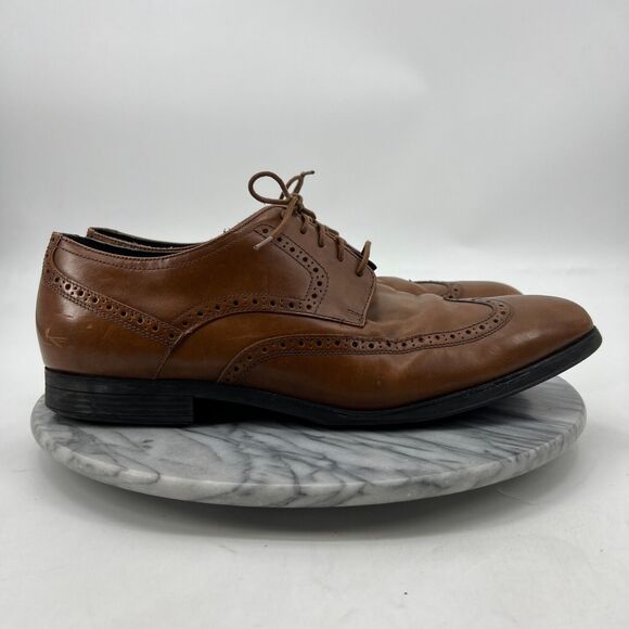 Cole Haan Dress Shoes Mens 13 British Tan Montgomery Wing Oxford Lace Up C20237 - Picture 2 of 12